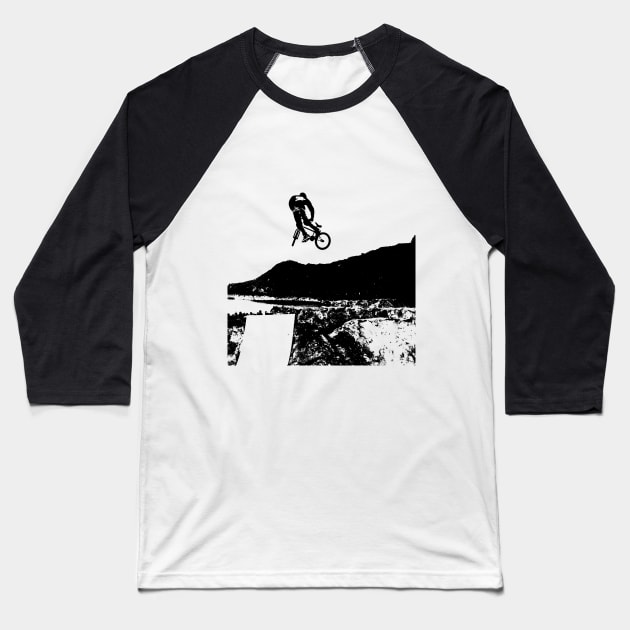 bmx dirt Baseball T-Shirt by rickylabellevie